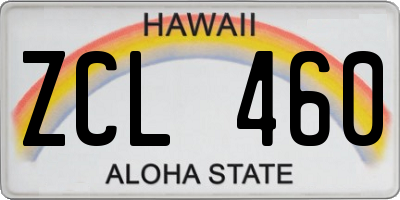 HI license plate ZCL460