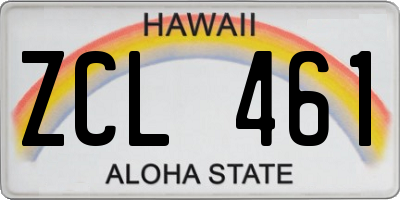 HI license plate ZCL461