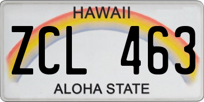 HI license plate ZCL463