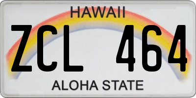 HI license plate ZCL464