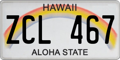 HI license plate ZCL467
