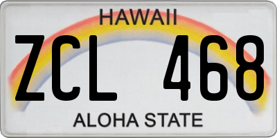 HI license plate ZCL468