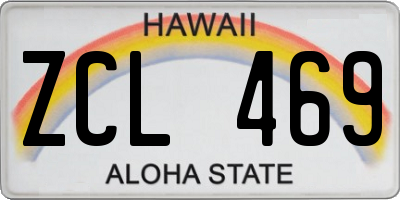 HI license plate ZCL469