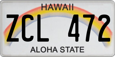 HI license plate ZCL472