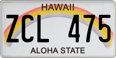 HI license plate ZCL475
