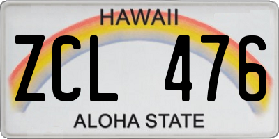 HI license plate ZCL476