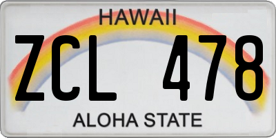 HI license plate ZCL478