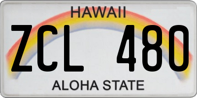 HI license plate ZCL480