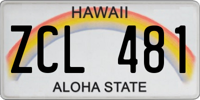 HI license plate ZCL481