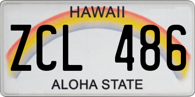 HI license plate ZCL486