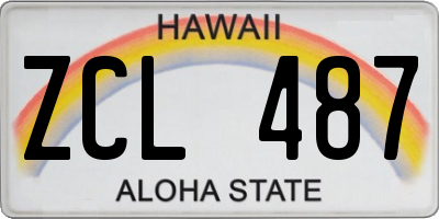 HI license plate ZCL487