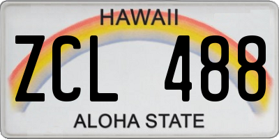 HI license plate ZCL488