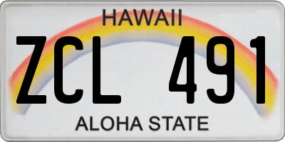 HI license plate ZCL491
