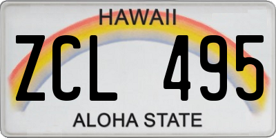 HI license plate ZCL495