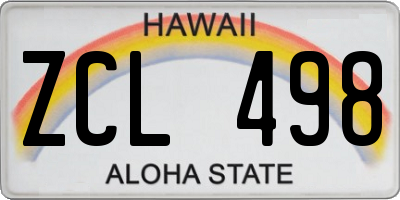 HI license plate ZCL498