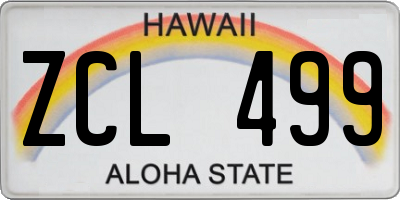 HI license plate ZCL499