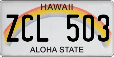 HI license plate ZCL503