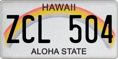 HI license plate ZCL504