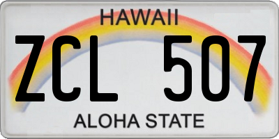 HI license plate ZCL507