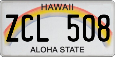 HI license plate ZCL508