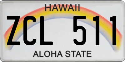 HI license plate ZCL511