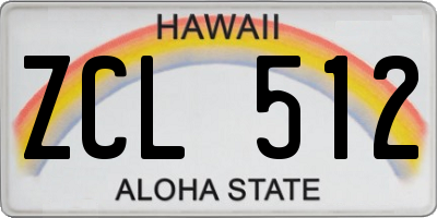 HI license plate ZCL512