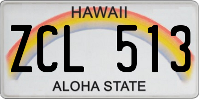 HI license plate ZCL513