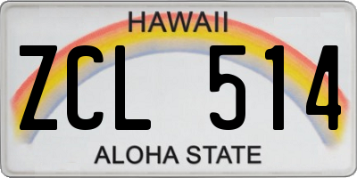 HI license plate ZCL514