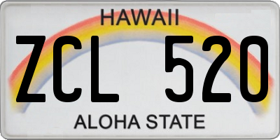 HI license plate ZCL520