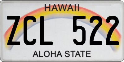 HI license plate ZCL522