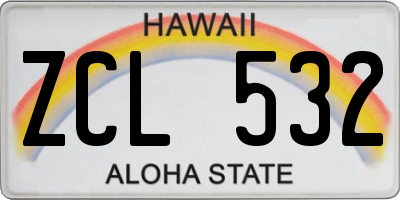 HI license plate ZCL532
