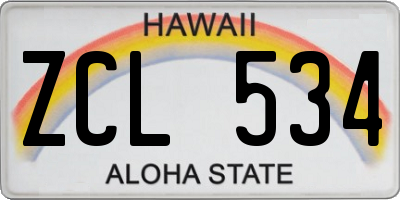 HI license plate ZCL534