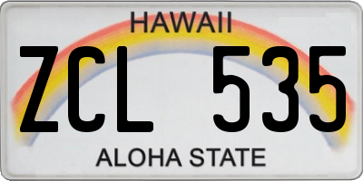 HI license plate ZCL535