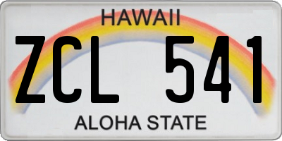 HI license plate ZCL541