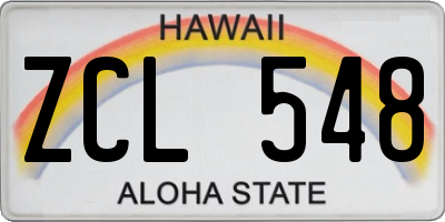 HI license plate ZCL548