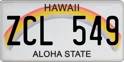 HI license plate ZCL549