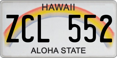 HI license plate ZCL552