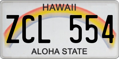 HI license plate ZCL554