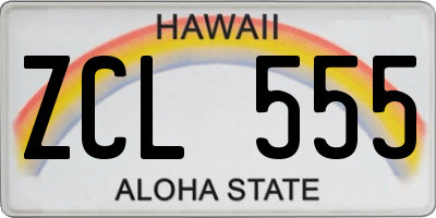 HI license plate ZCL555