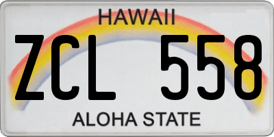 HI license plate ZCL558