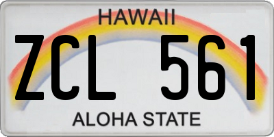HI license plate ZCL561