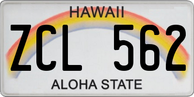 HI license plate ZCL562