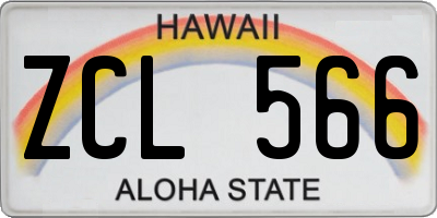 HI license plate ZCL566