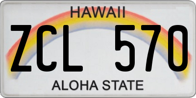 HI license plate ZCL570