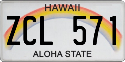 HI license plate ZCL571