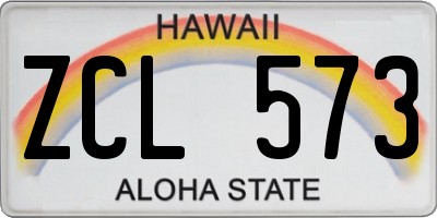 HI license plate ZCL573
