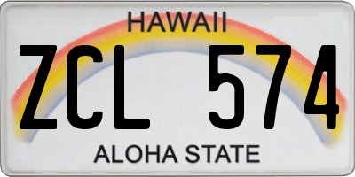 HI license plate ZCL574