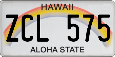 HI license plate ZCL575