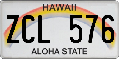 HI license plate ZCL576