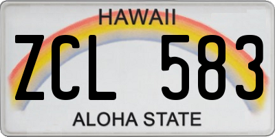 HI license plate ZCL583